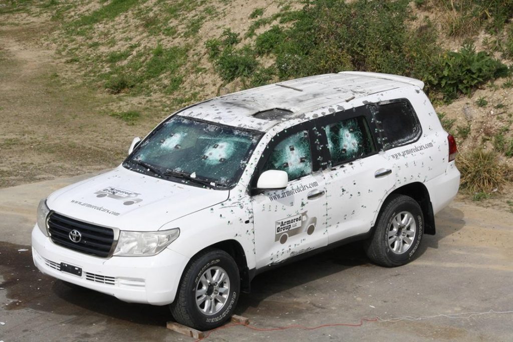 Test of an armored Toyota