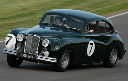 Retro car on the race track